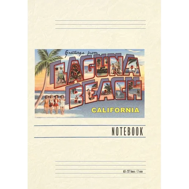 Vintage Lined Notebook Greetings from Laguna Beach