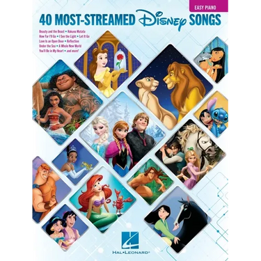 The 40 Most-Streamed Disney Songs: Easy Disney Piano Sheet Music Songbook for Beginners