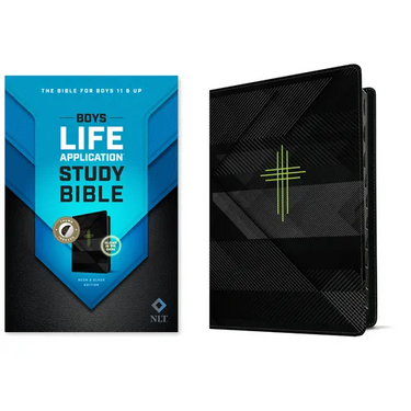 NLT Boys Life Application Study Bible, Tutone (Leatherlike, Neon/Black, Indexed)