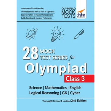 28 Mock Test Series for Olympiads Class 3 Science, Mathematics, English, Logical Reasoning, GK & Cyber 2nd Edition