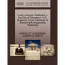 Louis Lorenza, Petitioner, V. the City of Cleveland. U.S. Supreme Court Transcript of Record with Supporting Pleadings