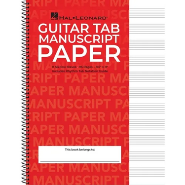 Guitar Tablature Manuscript Paper Wire-Bound Blank Sheet Music Book 11 Tablature Staves Per Page for Guitarists and Composers
