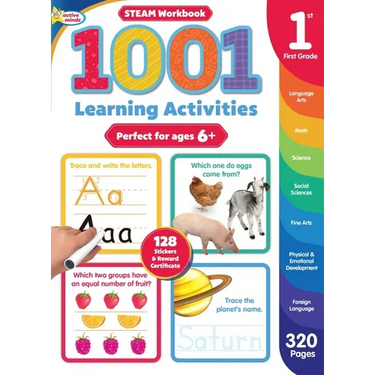 Active Minds 1001 First Grade Learning Activities: A Steam Workbook