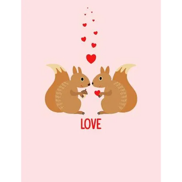 Squirrels Love Composition Notebook: College Ruled (7.44 X 9.69) Sweet Animals with Hearts Writing Book