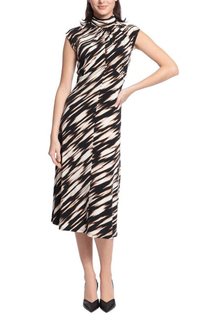 Maggy London Mock Neck Midi Sheath Dress by Curated Brands