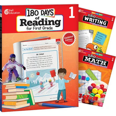 180 Days(tm) Reading, Writing and Math for Grade 1: 3-Book Set: Practice, Assess, Diagnose