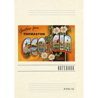 Vintage Lined Notebook Greetings from Thomaston
