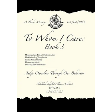 To Whom I Care: Book 3: Judge Ourselves Through Our Behavior