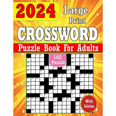 2024 Large Print Crossword Puzzles Book For Adults With Solutions