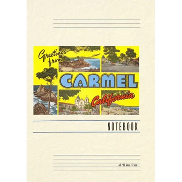 Vintage Lined Notebook Greetings from Carmel, California