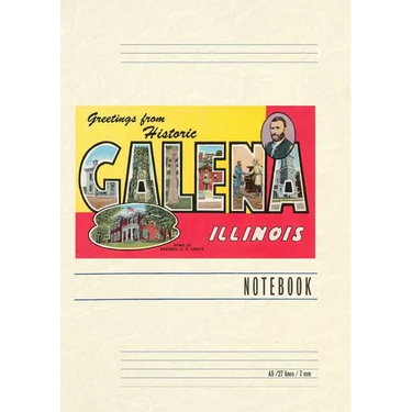 Vintage Lined Notebook Greetings from Galena, Illinois