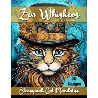 Zen Whiskers: Steampunk Cat Mandalas