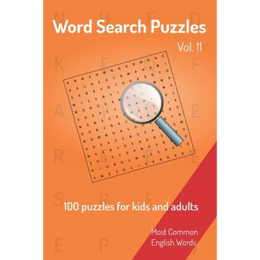 Word Search Puzzles - 100 puzzles for kids and adults: Most Common English Words - Easy to carry - 6x9in - 115 pages - 100 Puzzles and solutions