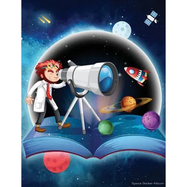 Space Sticker Album: 100 Plus Pages For PERMANENT Sticker Collection, Activity Book For Boys or Girls - 8.5 by 11