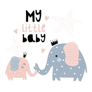 My Little Baby: A Modern Scandinavian Elephant Themed Square Hardcover Square Hardcover Baby Shower Guest Book for Girls - Includes Sign-In, Wishes &