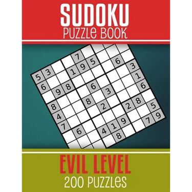 Sudoku Puzzle Book - Evil level 200 Puzzles: Hardest level for Sudoku lovers with Solutions, for adults Large Print, Super food for your Brain