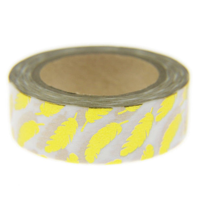 Gold Feather Washi Tape in Metallic | Gift Wrapping and Craft Tape by The Bullish Store
