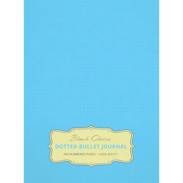 Large 8.5 x 11 Dotted Bullet Journal (Sky Blue #10) Hardcover - 245 Numbered Pages