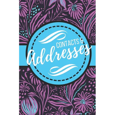 Contacts & Addresses: Blue and Purple Modern Flower Design