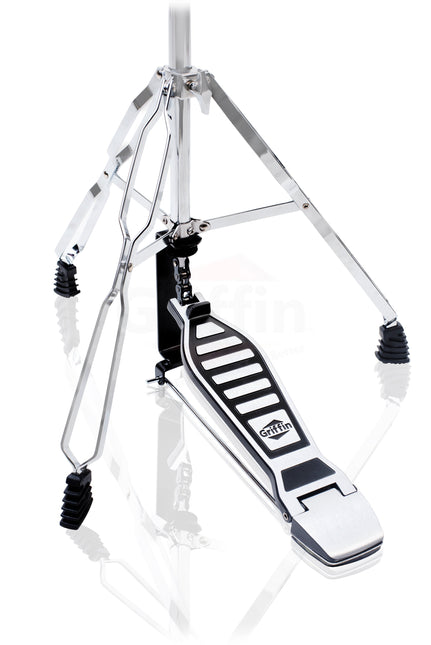 Deluxe Hi-Hat Stand by GRIFFIN - Hi Hat Cymbal Pedal With Drum Key - HiHat Mount Chrome Legs by GeekStands.com