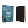 Niv, Quest Study Bible, Large Print, Bonded Leather, Black, Comfort Print: The Only Q and A Study Bible