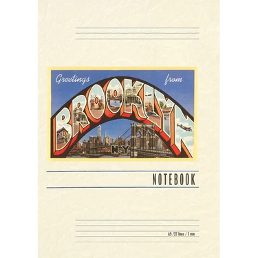 Vintage Lined Notebook Greetings from Brooklyn, New York City