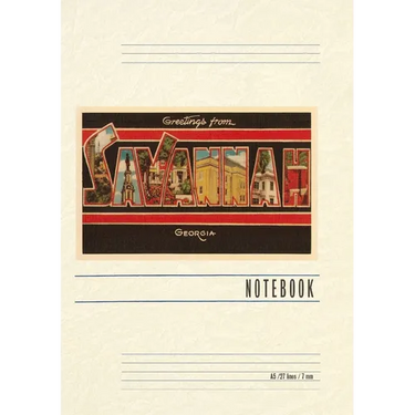 Vintage Lined Notebook Greetings from Savannah