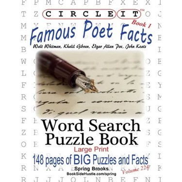 Circle It, Famous Poet Facts, Book 1, Word Search, Puzzle Book