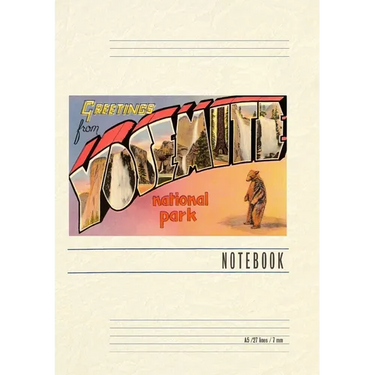 Vintage Lined Notebook Greetings from Yosemite National Park