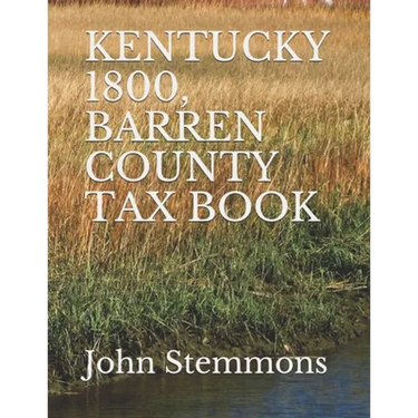 Kentucky 1800, Barren County Tax Book