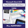 Word 2019 Lists