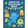 Monster Coloring Book: Funny & Cute Little Monsters Easy Fun Color Pages For Kids