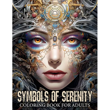Symbols of Serenity: Coloring Book for Adults Featuring Depictions of Women's Faces, Adorned by Various Artifacts, Mandalas, Flowers, Patterns, and An