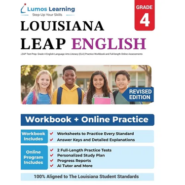 LEAP Test Prep: Grade 4 English Language Arts Literacy (ELA) Practice Workbook and Full-length Online Assessments: LEAP Study Guide