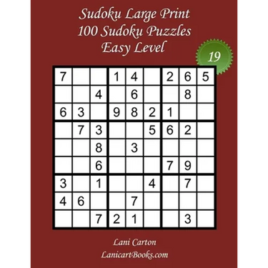 Sudoku Large Print for Adults - Easy Level - N°19: 100 Easy Sudoku Puzzles - Puzzle Big Size (8.3"x8.3") and Large Print (36 points)