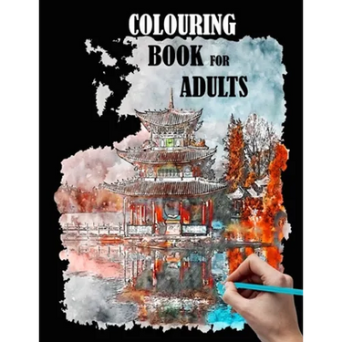 Colouring book for adults: city, houses, flowers, coloring books for adult, beautiful patterns and sketches to color