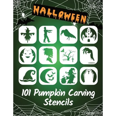 101 Pumpkin Carving Stencils: Template Patterns for Funny and Scary Halloween Decor Adults & Kids