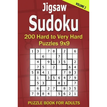 Jigsaw Sudoku Puzzle Book for Adults: 200 Hard to Very Hard Puzzles 9x9 (Volume2)