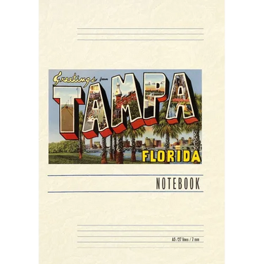 Vintage Lined Notebook Greetings from Tampa, Florida