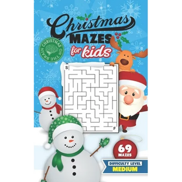 Christmas Mazes for Kids 69 Mazes Difficulty Level Medium: Fun Maze Puzzle Activity Game Books for Children - Holiday Stocking Stuffer Gift Idea - Sno