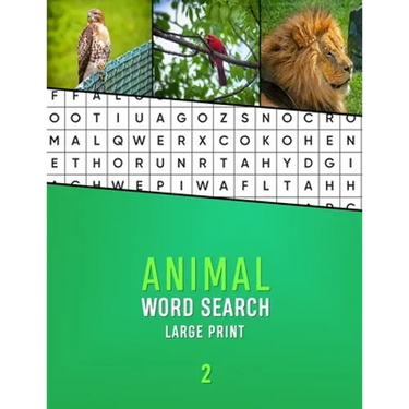 Animal Word Search Large Print 2: Word hunting puzzle book for Dementia and Alzhiemers patients Mental stimulation and memory loss game for seniors Vo