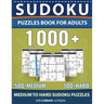 Sudoku Puzzles Book for Adults 1000+: Medium to Hard Sudoku Puzzle book 500 + Medium 500 + Hard with Full Solutions