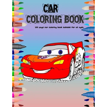Car Coloring Book: 100 page car coloring book suitable for all ages