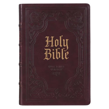 KJV Bible Giant Print Full-Size (Faux Leather, Dark Brown)