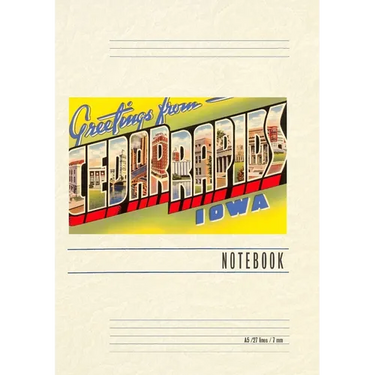 Vintage Lined Notebook Greetings from Cedar Rapids