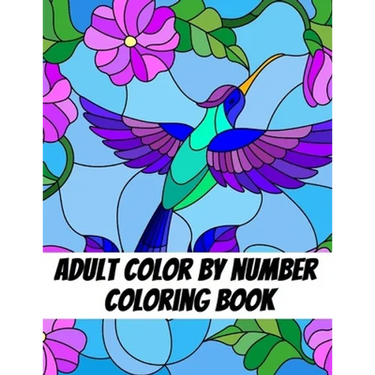 Adult Color by Number Coloring Book: Large Print Butterflies, Flowers, Birds and Pretty Patterns