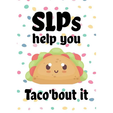 SLPs help you taco'bout it: Perfect Teacher Thank You, retirement, Gratitude, Speech Therapist Notebook, SLP Gifts, Floral SLP Gift For Notes, fun