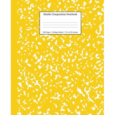 Marble Composition Notebook College Ruled: Yellow Marble Notebooks, School Supplies, Notebooks for School