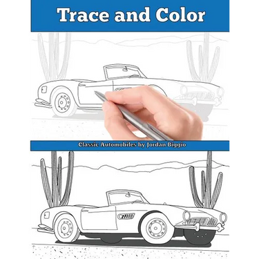 Trace and Color: Classic Automobiles: Adult Activity Book