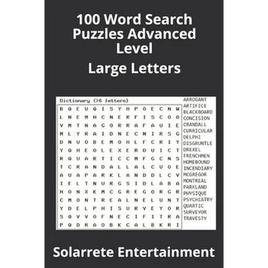 100 Word Search Puzzles Advanced Level: Large Letters